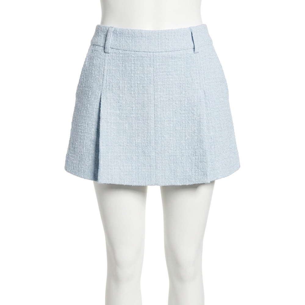 NEW ASTR jhene tweed pleated skort in blue